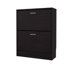 Wenge Shoe Cabinet with 2 Tilt-Out Doors