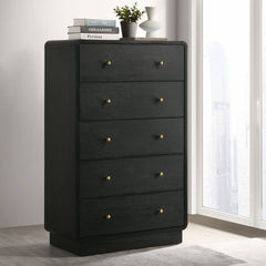Burton Black 5-drawers Chest of Drawers