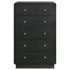 Burton Black 5-drawers Chest of Drawers