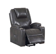 Gunmetal 2-Cup Holder Power Lift Recliner
