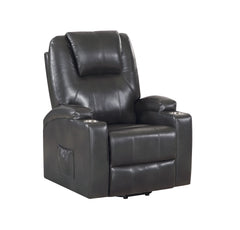 Gunmetal 2-Cup Holder Power Lift Recliner
