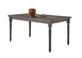 Weathered Grey Dining Table with Turned Leg