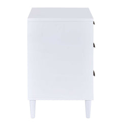 White and Weathered Oak 3-drawer Accent Table