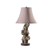 21" In Wildlife 3 Stacked Elephants Polyresin Table Lamp