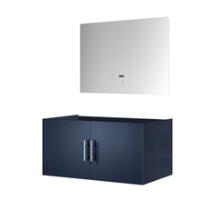 Navy Blue Bath Vanity 36 in. W x 22 in. D, and 36 in. LED Mirror
