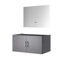 Dark Grey Bath Vanity 36 in. W x 22 in. D, and 36 in. LED Mirror