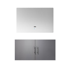 Dark Grey Bath Vanity 36 in. W x 22 in. D, and 36 in. LED Mirror