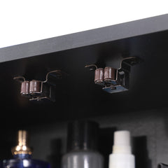 Over The Toilet Storage Cabinet,Farmhouse Medicine Cabinet with 2 Door and Adjustable Shelves,21.65 x 7.1 x 27.6 Inches, Bathroom, Living Room, Black