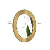 31'' Cyclis Mirror, Thick Gold Frame PU Art Decorative Mirror, Three Color Temperatures are Available, Suitable for Bathroom, Bedroom, Living Room, Corridor, Entryway, etc.