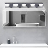 37" Modern 5-Light LED Vanity Light, Sleek Black Bathroom Wall Light Fixture for Mirror, Shower, and Bathroom Decor