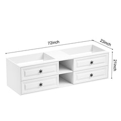 72" Wall Hung Bathroom Vanity Cabinet Fits Double Sinks, Cabinet Only (Countertop and Sinks Not Included)