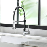 Commercial Black Kitchen Faucet with Pull Down Sprayer, Single Handle Single Lever Kitchen Sink Faucet