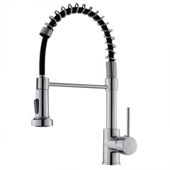 Commercial Black Kitchen Faucet with Pull Down Sprayer, Single Handle Single Lever Kitchen Sink Faucet