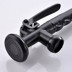 Commercial Kitchen Faucet Pull Down Sprayer Black and Nickel,Single Handle Kitchen Sink Faucet