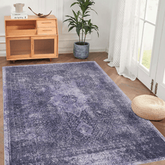 MAVAL Anthracite Washable Rug 3x5 Area Rug (Anthracite, 3' x 5')