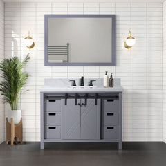 Dark Grey Bath Vanity 48 in. W x 22 in. D, and 44 in. Mirror
