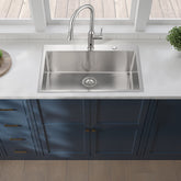 33x22x10"Drop-in Single Bowl Stainless Steel Kitchen Sink