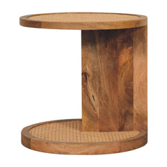 Solid Wood Close-knit Corner End Table, Light Brown