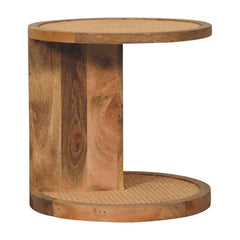 Solid Wood Close-knit Corner End Table, Light Brown