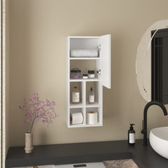 Niwot Wall Bathroom Cabinet, One Door, Organizer For Toiletries And Towels, White