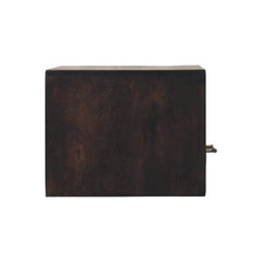 Solid Wood Arno Wall-Mounted Nightstand,Black,1-Shelf,1-Drawers