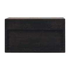 Solid Wood Arno Wall-Mounted Nightstand,Black,1-Shelf,1-Drawers
