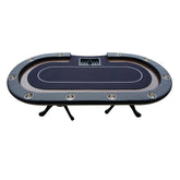 INO Design 96" Poker Table for Casino Texas Holdem Game with Premium Aura Speed Cloth Wooden Texture Racetrack Chips Tray Cup Holders Black