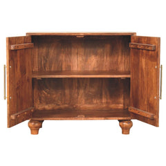 Solid Wood Arco Groove Sideboard,2-doors,Brown