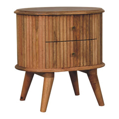 Solid Wood Soba Nordic Bedside, 2-Drawers, Nordic Legs, Light Brown