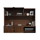 Hutch with Hidden Storage, Brown finish