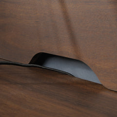 Hutch with Hidden Storage, Brown finish