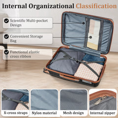 Luggage Sets 4 Piece(14/20/24/28), Expandable Lightweight Suitcase with 4 Double 360 Degrees Mute Spinner Wheels PP Materials Durable TSA Lock Travel Luggage
