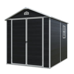 6 ft x 8 ft Resin Outdoor Storage Shed Kit-Perfect to Store Patio Furniture,Black (W540S00025)