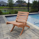 Grandcourt Fully Assembed All-Weather HDPE Outdoor Folding Patio Chair, Teak Brown