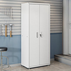 Tall Garage Cabinet in White