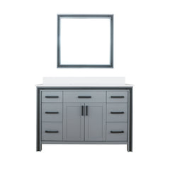 Dark Grey Bath Vanity 48 in. W x 22 in. D, Cultured Marble Top and 34 in. Mirror