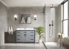 Dark Grey Bath Vanity 48 in. W x 22 in. D, Cultured Marble Top and 34 in. Mirror