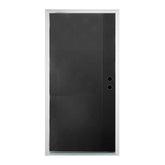 36 x 80 Antique Black Finished Fiberglass Entry Door Left Hand Inswing Fiberglass Door With White 4-9/16 Vinyl Frame