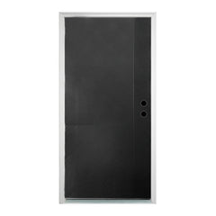 36 x 80 Antique Black Finished Fiberglass Entry Door Left Hand Inswing Fiberglass Door With White 4-9/16 Vinyl Frame