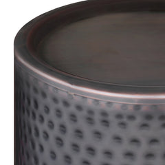 Corbin Metal Side Table in Hammered Antique Cooper