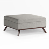 Owen - Square Coffee Table Storage Ottoman - Cloud Grey