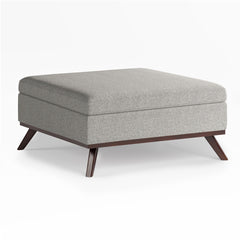 Owen - Square Coffee Table Storage Ottoman - Cloud Grey