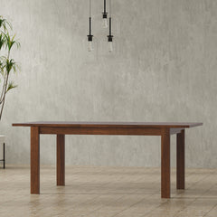 Wilson 60-76 inch x 36 inch Rectangle Transitional Extendable Dining Table in Walnut Veneer