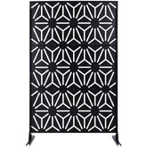 Outdoor & Indoor Privacy Screen Metal Privacy Screen 76" H×48" W, Freestanding Decorative Privacy Screen for Deck Balcony Patio, Privacy Fence Panels for Outside Lawn Garden PS118 BLACK