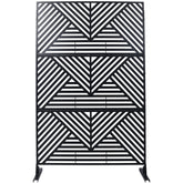 Outdoor & Indoor Privacy Screen Metal Privacy Screen 76" H×48" W, Freestanding Decorative Privacy Screen for Deck Balcony Patio, Privacy Fence Panels for Outside Lawn Garden PS101 BLACK