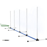 PawHut 2 Piece Dog Agility Training Equipment Set with Weave Poles, Spray Water Tube, Whistle, Carry Bag, Dog Agility Course for Outdoor, Garden, Backyard, White