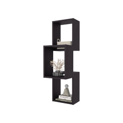 Seyner 3-Cube Wall Shelf, Open Storage and Display Shelves for Living Room Decor or Office Decor, Black