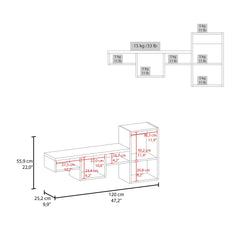 Wallshe 47" Wide 7-Tier Wall Shelf, Cube Shelf Modular Shelf for Living Room, Home office, Bedroom White