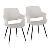 Vintage Flair Glam/Art Deco Chair in Black Metal and Cream Velvet by LumiSource - Set of 2