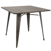 Oregon 36" Industrial-Farmhouse Dining Table in Antique and Espresso by LumiSource